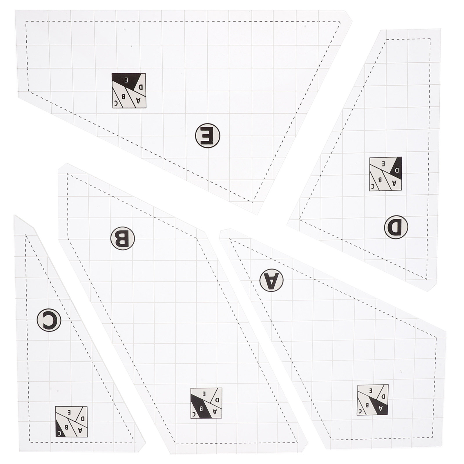 Sewing Gauge Ruler - Set di 5 modelli per il