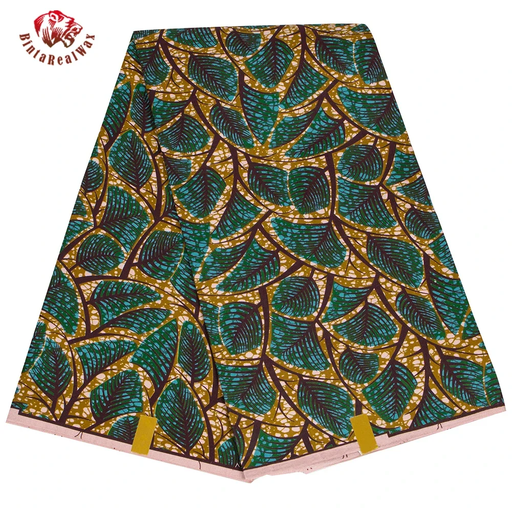 Sewing Batik Fabric - Ankara African Print Leaf Pattern tessuto