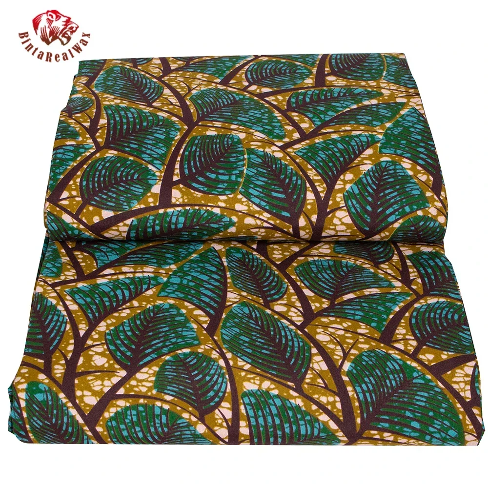 Ankara African Print Leaf Patt - Sewing Batik Fabric recensione e prezzo
