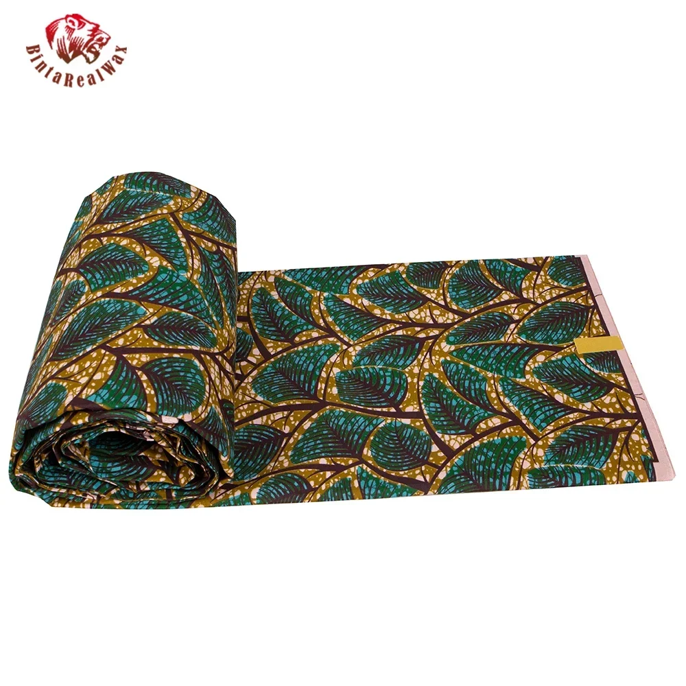 Ankara African Print Leaf Patt - Sewing Batik Fabric recensione e prezzo
