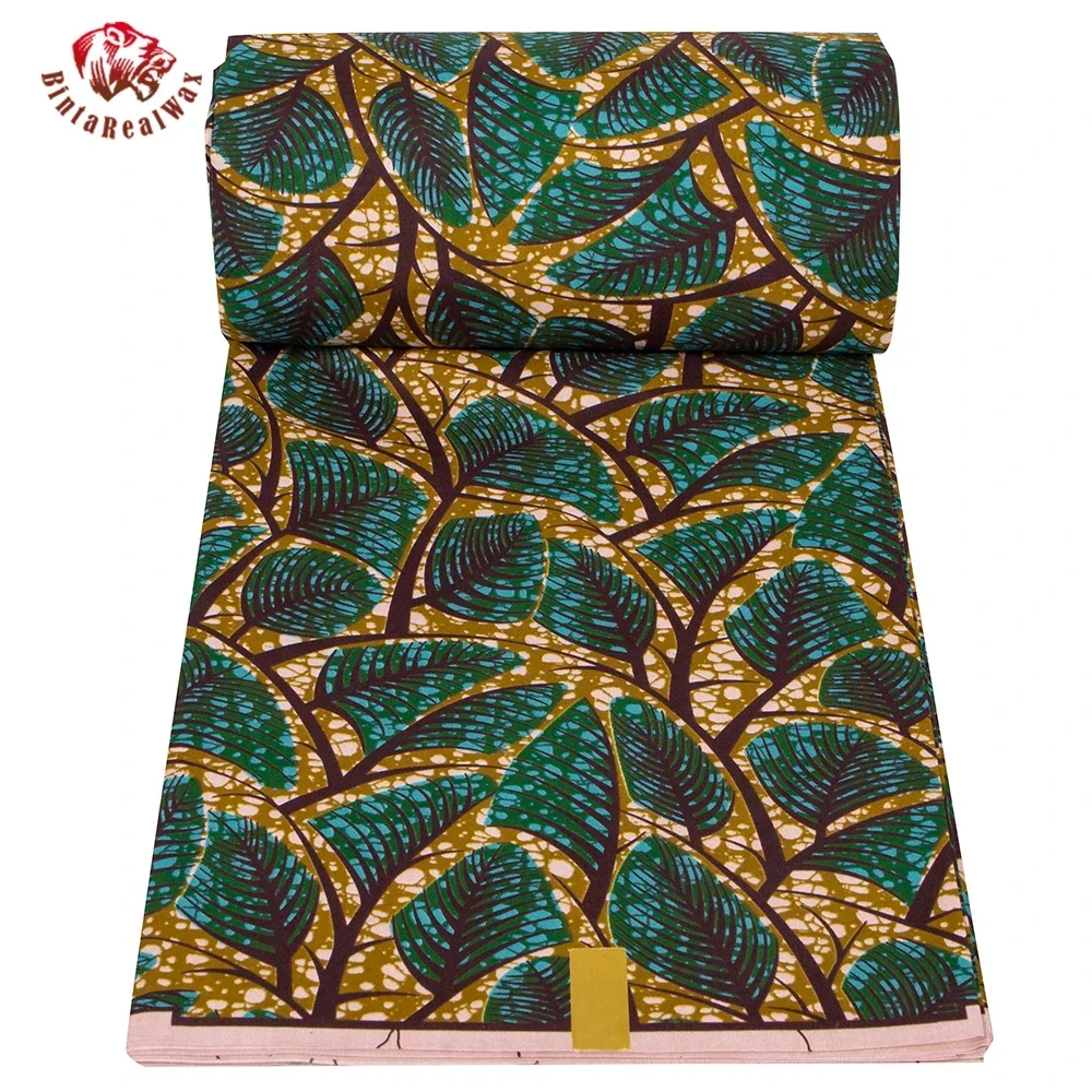 Ankara African Print Leaf Patt - Sewing Batik Fabric recensione e prezzo